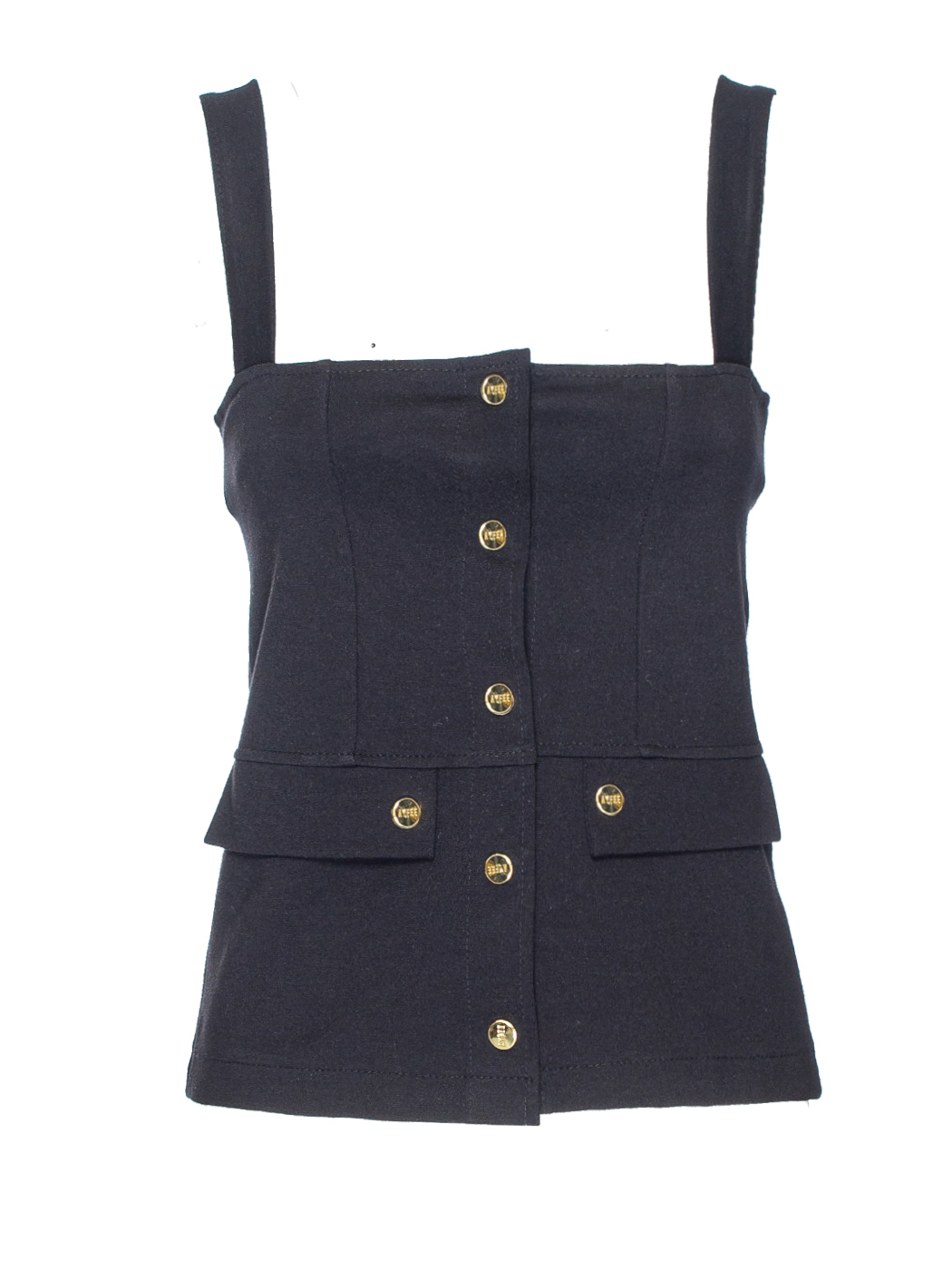 TOP ABBOTTONATO PUNTO MILANO, 4 TG - BLACK